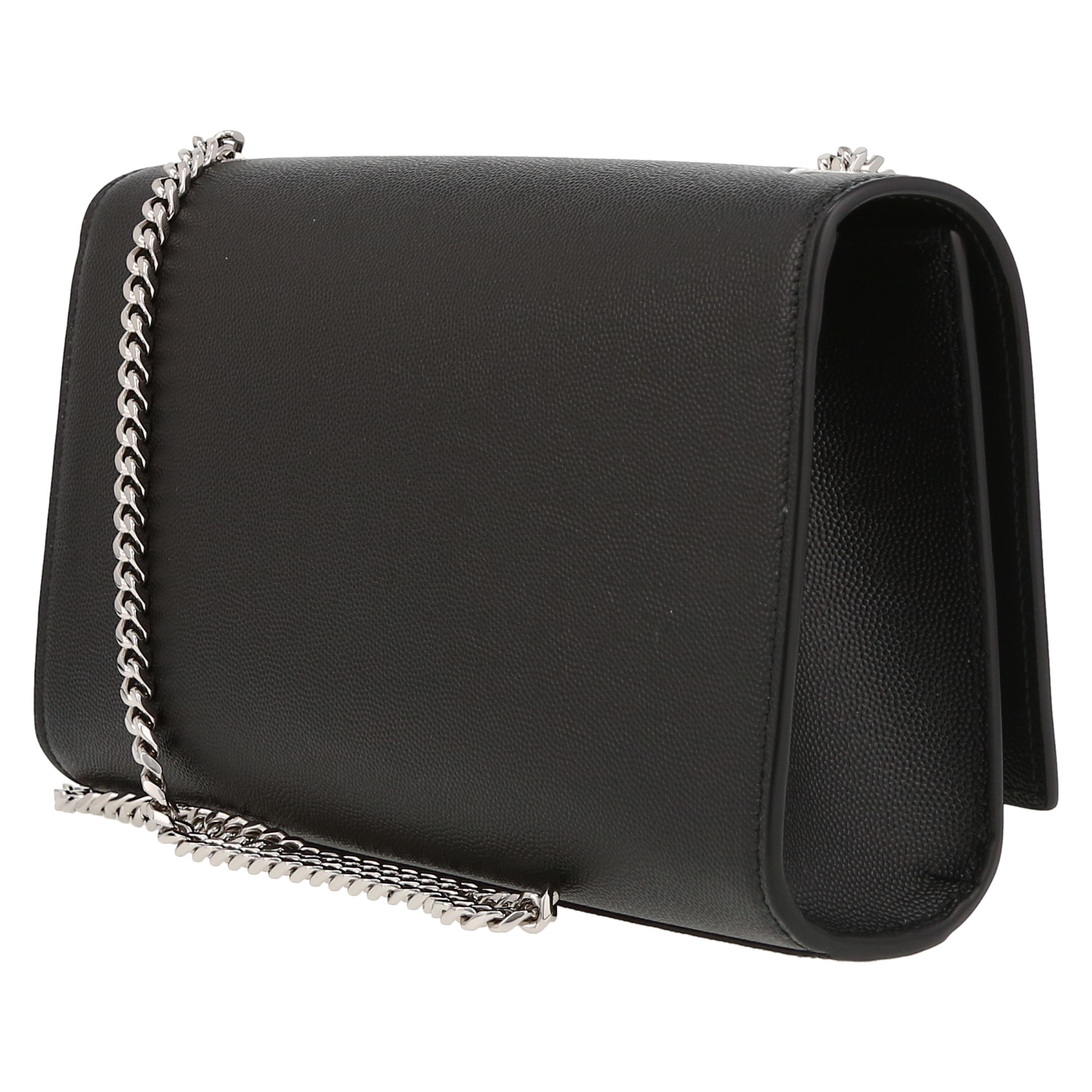 Bolso bandolera Saint Laurent  Kate modelo mediano  en cuero granulado negro - Detail D5