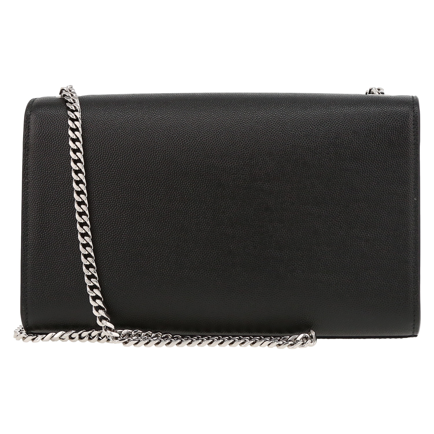 Sac bandoulière Saint Laurent  Kate moyen modèle  en cuir grainé noir - Detail D7