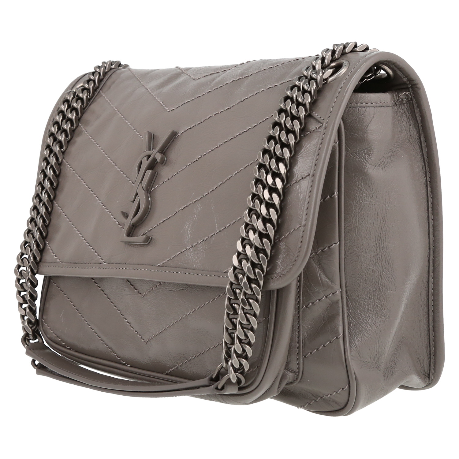 Saint Laurent  Niki medium model  shoulder bag  in taupe leather - Detail D3