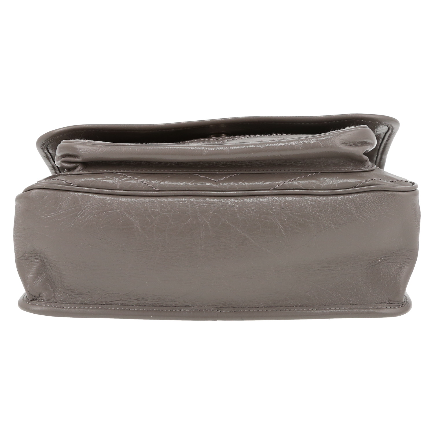 Sac bandoulière Saint Laurent  Niki moyen modèle  en cuir taupe - Detail D4