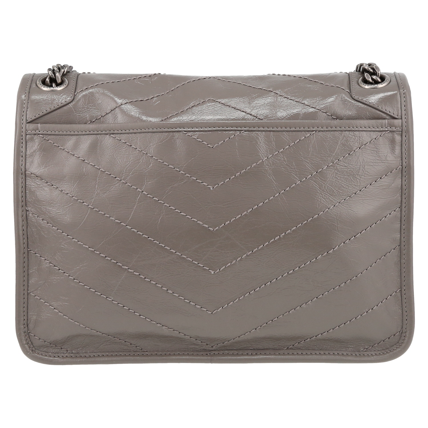 Bolso bandolera Saint Laurent  Niki modelo mediano  en cuero color topo - Detail D7