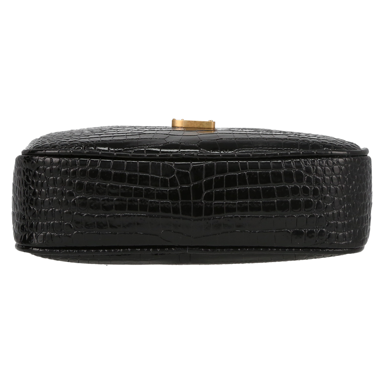 Saint Laurent Lou Sac Caméra medium model shoulder bag in black leather - Detail D4