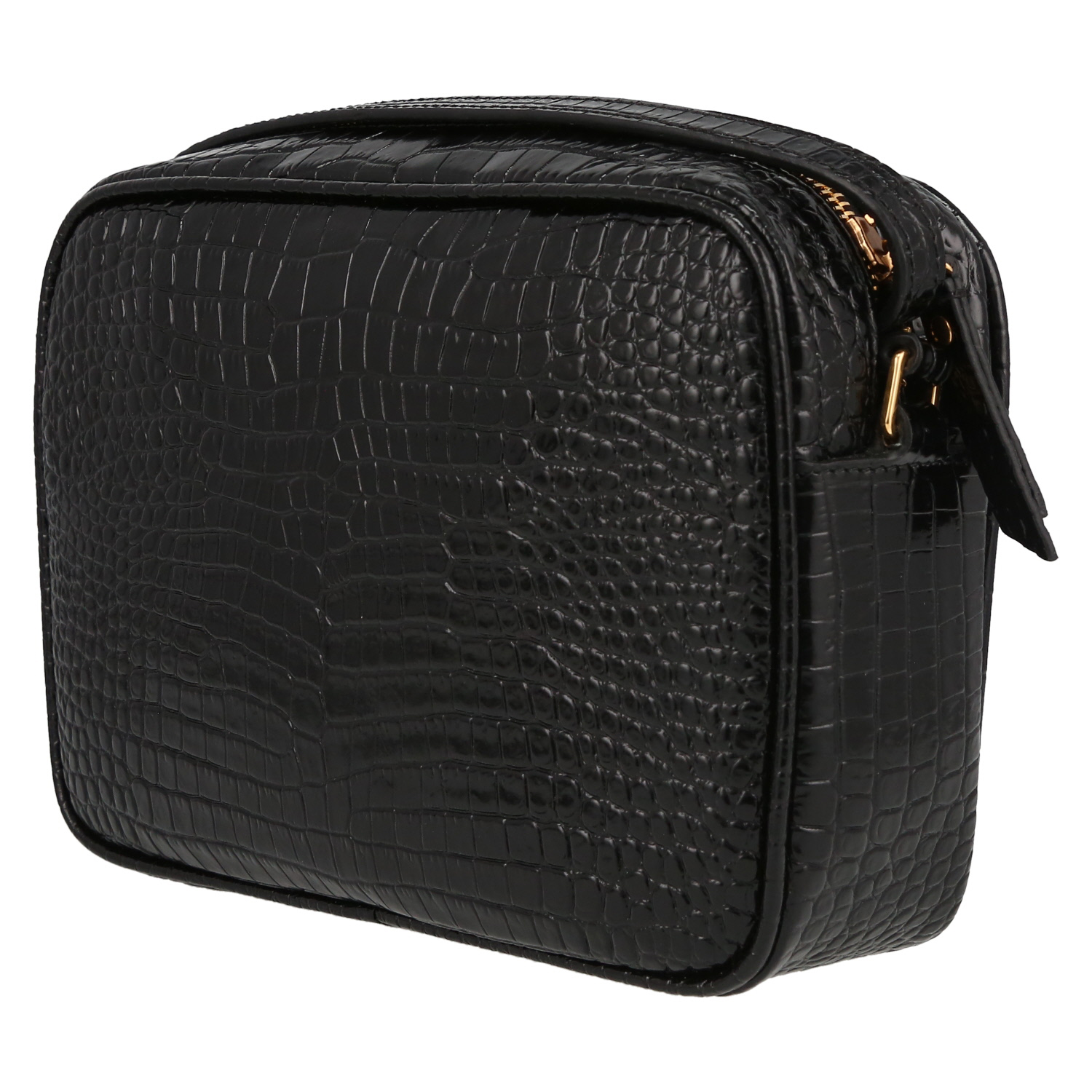 Saint Laurent Lou Sac Caméra medium model shoulder bag in black leather - Detail D5
