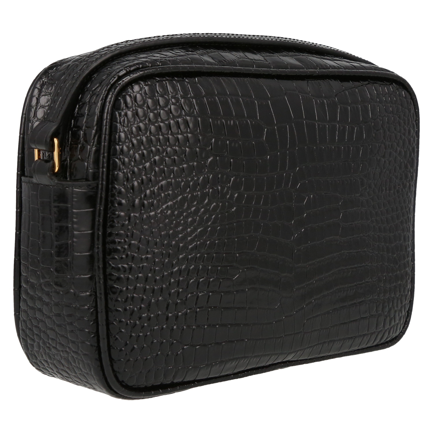Saint Laurent Lou Sac Caméra medium model shoulder bag in black leather - Detail D6
