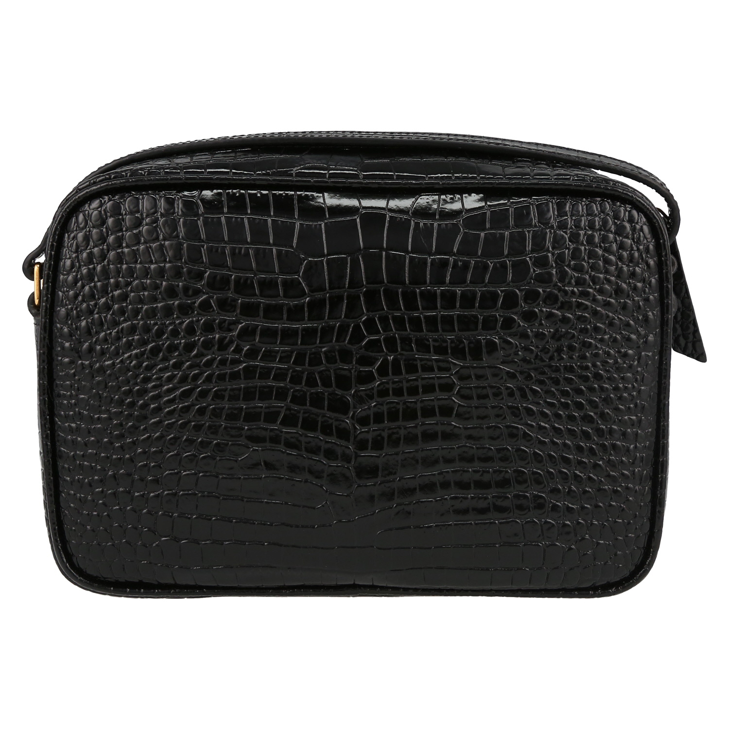 Saint Laurent Lou Sac Caméra medium model shoulder bag in black leather - Detail D7