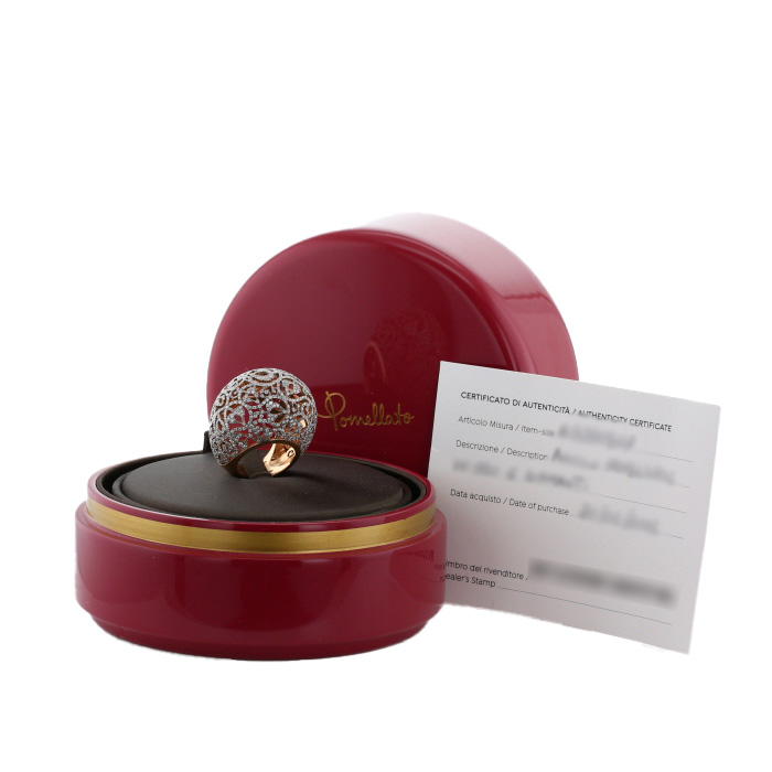 Bague Pomellato Arabesques en or rose et diamants - Detail D2