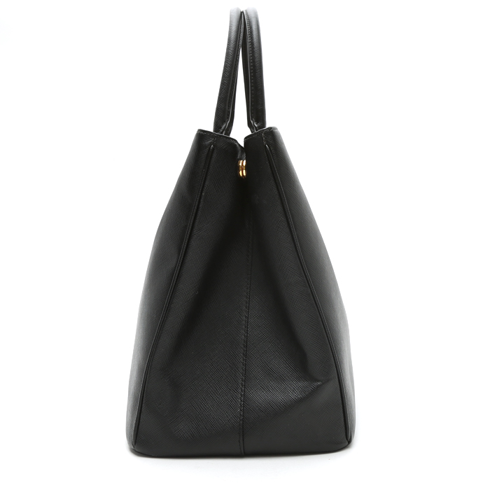 Sac à main Prada  Galleria en cuir saffiano noir - Detail D5