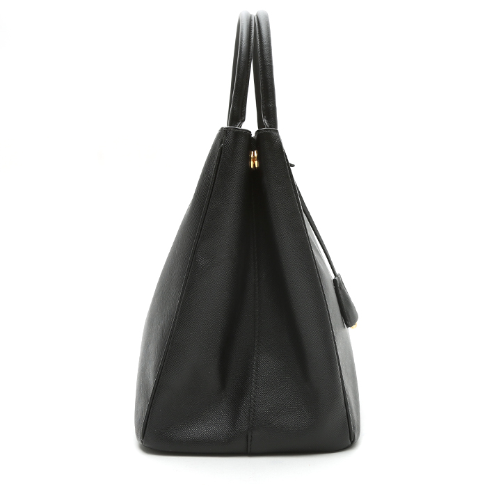 Bolso de mano Prada  Galleria en cuero saffiano negro - Detail D6