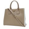 Prada  Galleria handbag  in beige and white leather saffiano - 00pp thumbnail