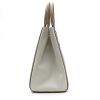 Prada  Galleria handbag  in beige and white leather saffiano - Detail D7 thumbnail