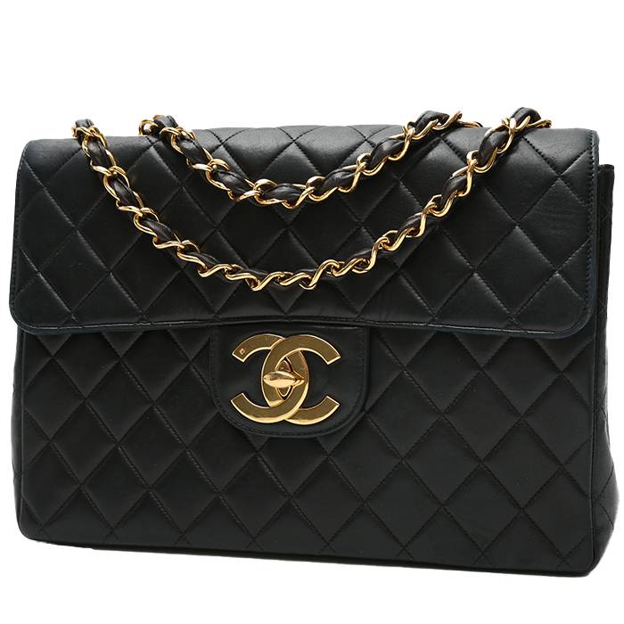 Chanel Timeless Jumbo Shoulder Bag in Black Quilted Leather