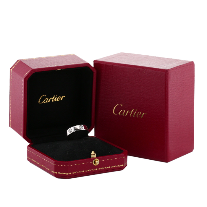 Cartier Love large model ring in white gold and diamonds - Detail D2