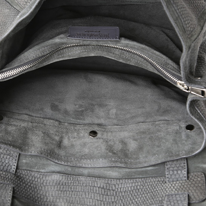 Saint Laurent  Muse Two medium model  handbag  in grey suede - Detail D2