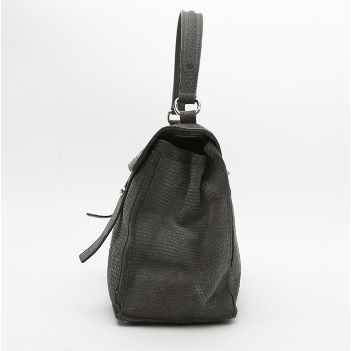 Borsa Saint Laurent  Muse Two modello medio  in camoscio grigio - Detail D6