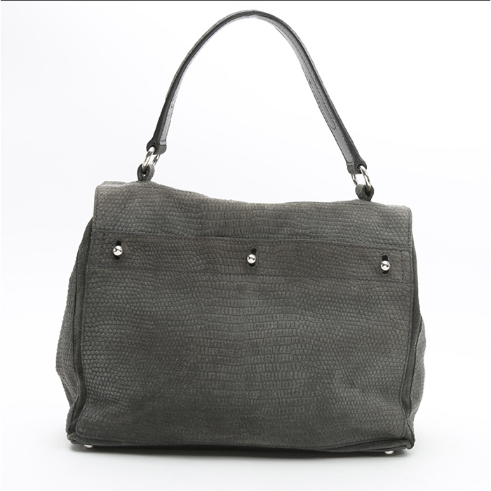 Saint Laurent  Muse Two medium model  handbag  in grey suede - Detail D7
