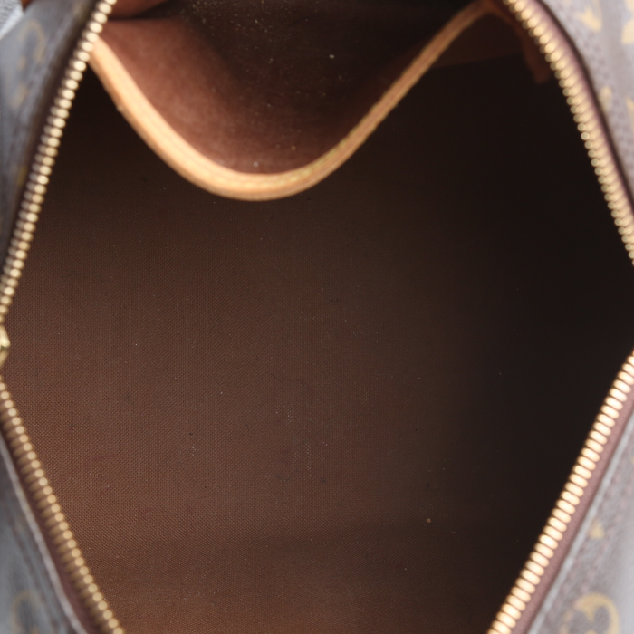 Bolso de mano Louis Vuitton  Speedy 30 en lona Monogram marrón y cuero natural - Detail D2