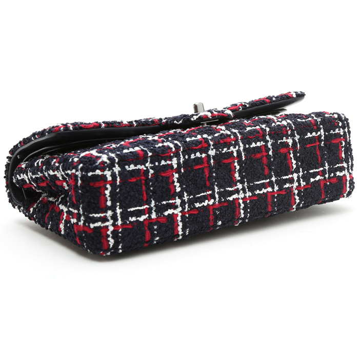 Borsa a tracolla Chanel  Timeless in tweed blu e rosso - Detail D5