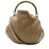 Gucci  Bamboo handbag  raphia  and beige leather - 00pp thumbnail