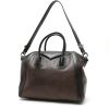 Givenchy  Antigona medium model  handbag  in brown and black leather - Detail D2 thumbnail