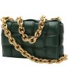 Bottega Veneta  Cassette shoulder bag  in green braided leather - 00pp thumbnail
