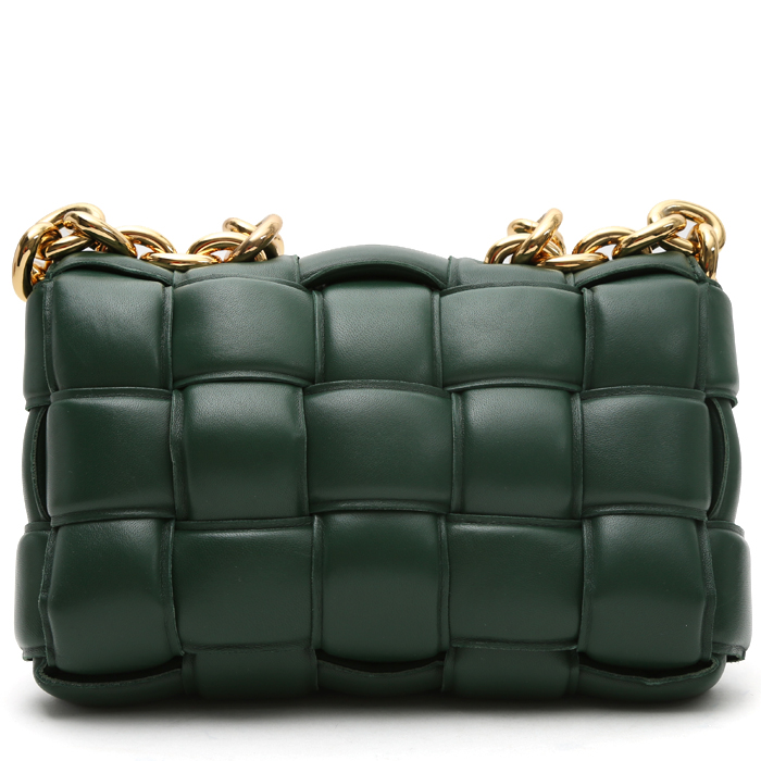 Borsa a tracolla Bottega Veneta  Cassette in pelle intrecciata verde-pino - Detail D8