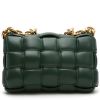 Bottega Veneta  Cassette shoulder bag  in green braided leather - Detail D8 thumbnail