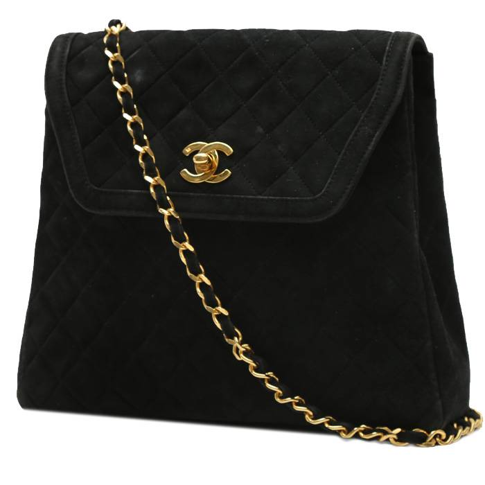 Borsa a tracolla Chanel  Vintage in tessuto scamosciato nero - 00pp