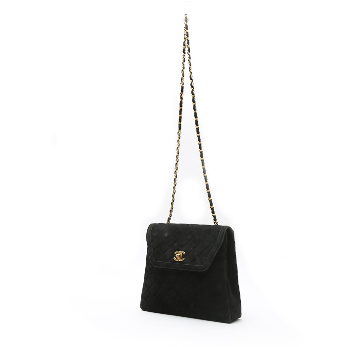 Chanel Vintage shoulder bag in black suede - Detail D2