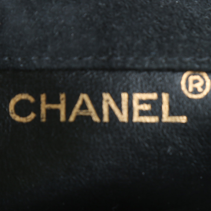 Borsa a tracolla Chanel  Vintage in tessuto scamosciato nero - Detail D4