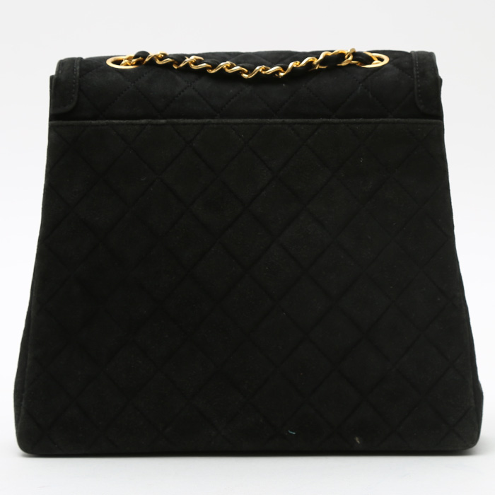 Chanel Vintage shoulder bag in black suede - Detail D8