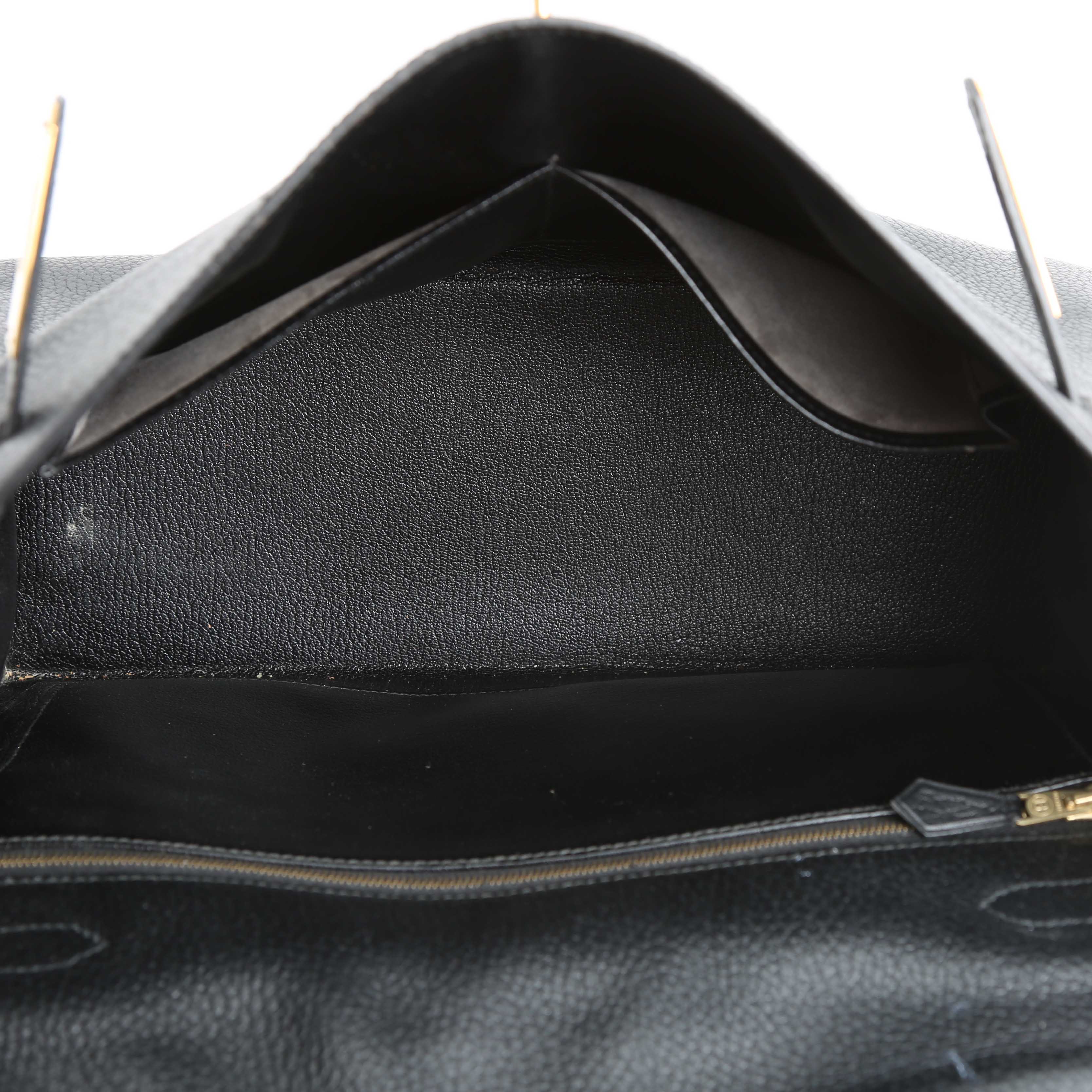 Sac à main Hermès  Kelly 32 cm en cuir Fjord noir - Detail D3