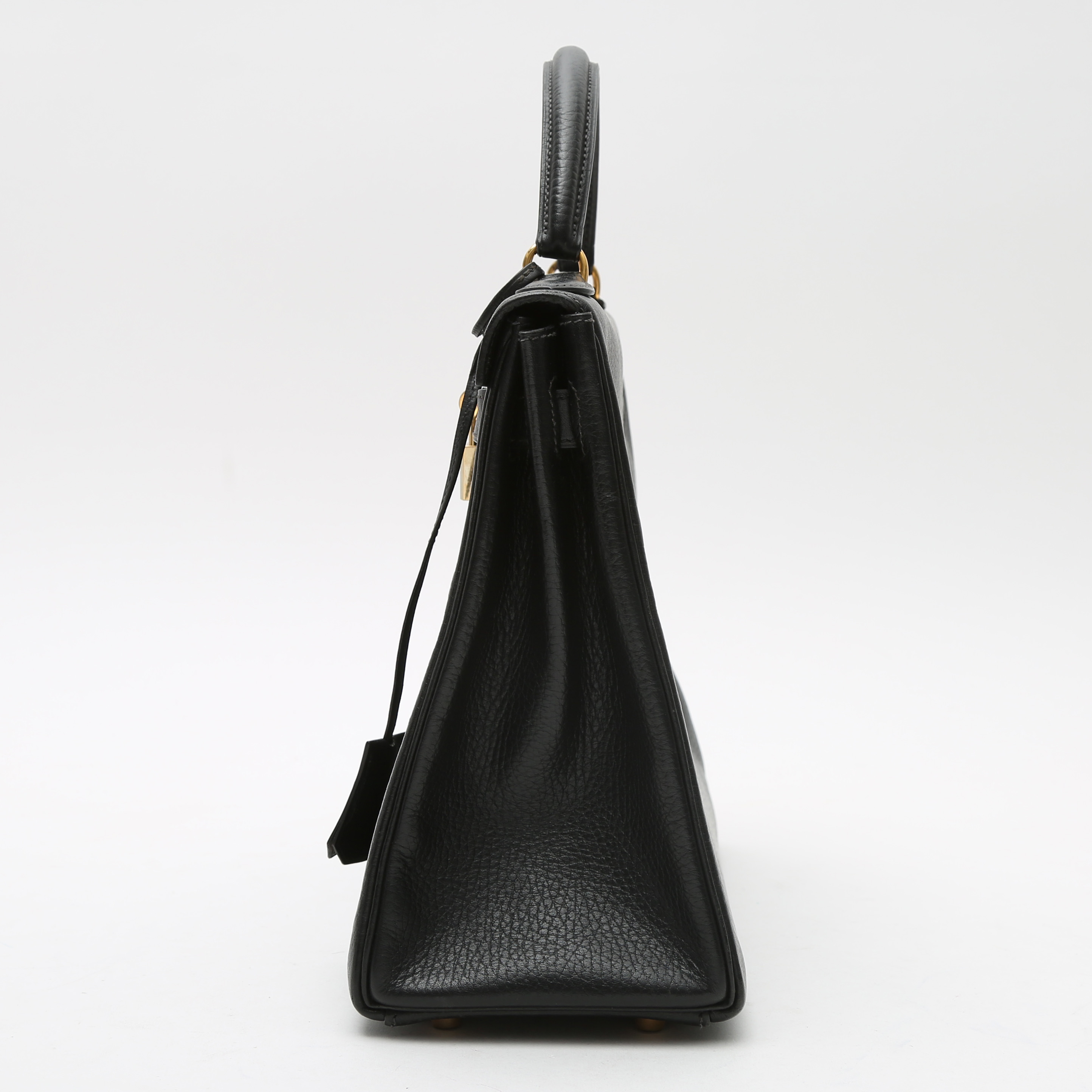 Sac à main Hermès  Kelly 32 cm en cuir Fjord noir - Detail D7