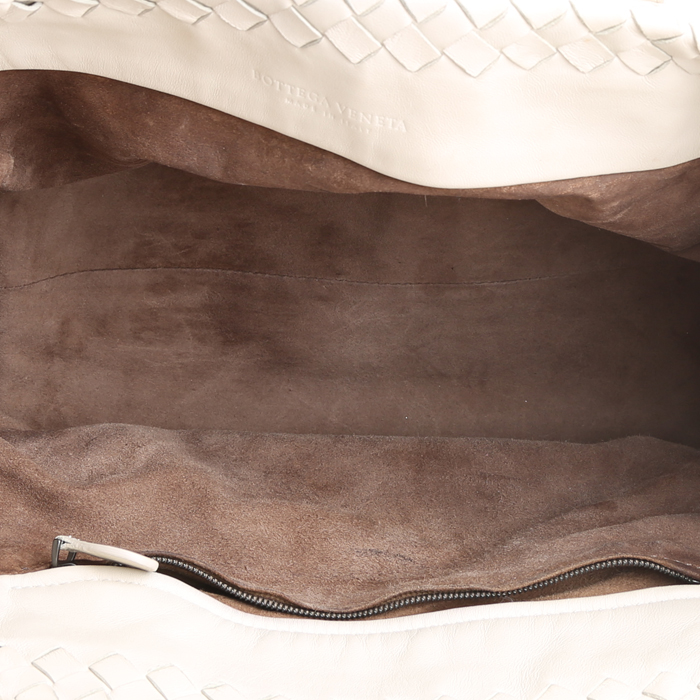 Borsa Bottega Veneta   in pelle intrecciata bianca - Detail D2