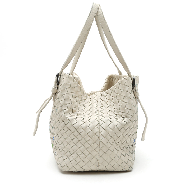 Borsa Bottega Veneta   in pelle intrecciata bianca - Detail D5