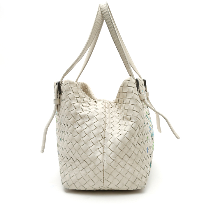 Borsa Bottega Veneta   in pelle intrecciata bianca - Detail D6