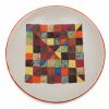 Bruno Gambone, Decorative plate with patchwork decor, in glazed stoneware, signed, from the 1970's - 00pp thumbnail