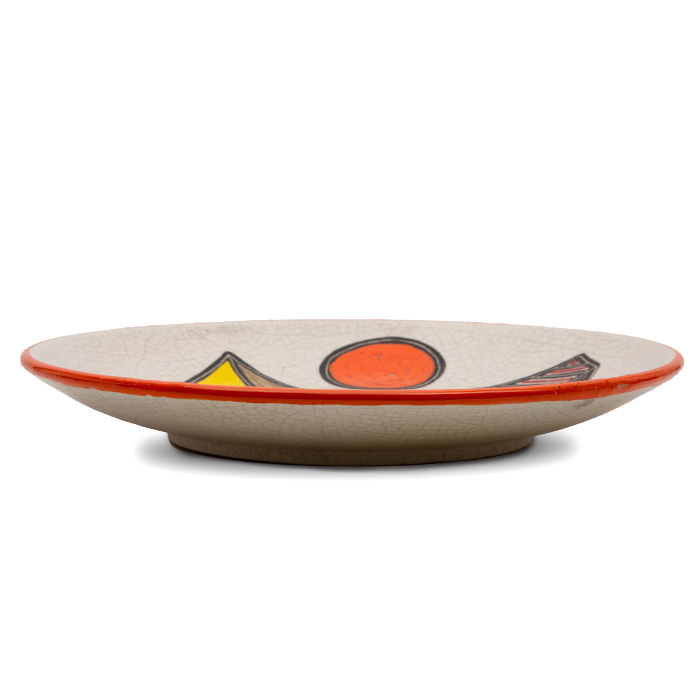 Bruno Gambone, Decorative plate with abstract decor, in glazed stoneware, signed, from the 1970's - Detail D1