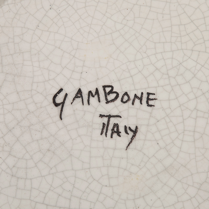 Bruno Gambone, Decorative plate with abstract decor, in glazed stoneware, signed, from the 1970's - Detail D3
