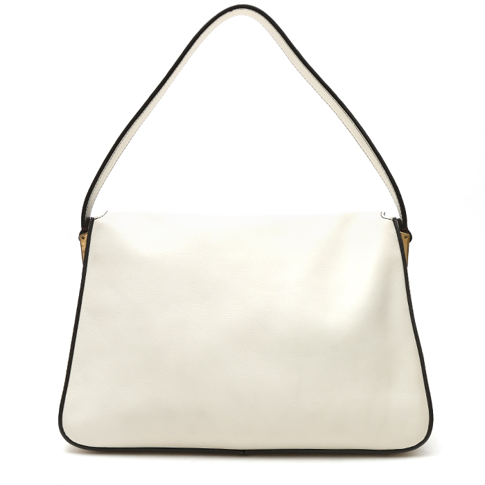 Bolso de mano Fendi  Mamma Baguette en cuero blanco - Detail D8