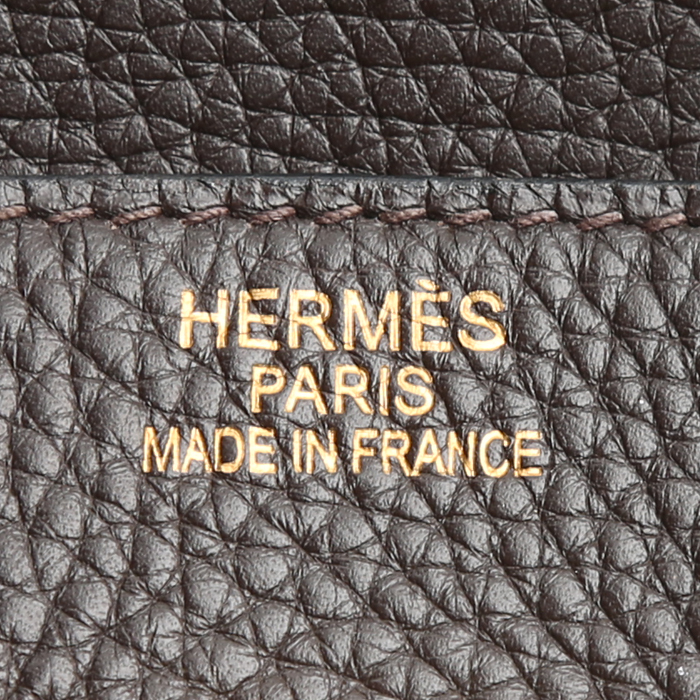 Borsa Hermès  Birkin 35 cm in pelle taurillon clemence marrone - Detail D3