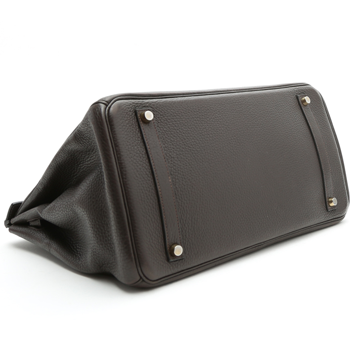 Sac à main Hermès  Birkin 35 cm en cuir taurillon clémence marron - Detail D5