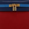 Bolso de mano Hermès  Kelly 32 cm en cuero box tricolor azul Zafiro Bleu France y rojo - Detail D1 thumbnail