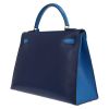 Borsa Hermès  Kelly 32 cm in pelle box tricolore blu Zaffiro Bleu France e rossa - Detail D5 thumbnail