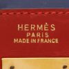Borsa Hermès  Kelly 32 cm in pelle box tricolore blu Zaffiro Bleu France e rossa - Detail D9 thumbnail
