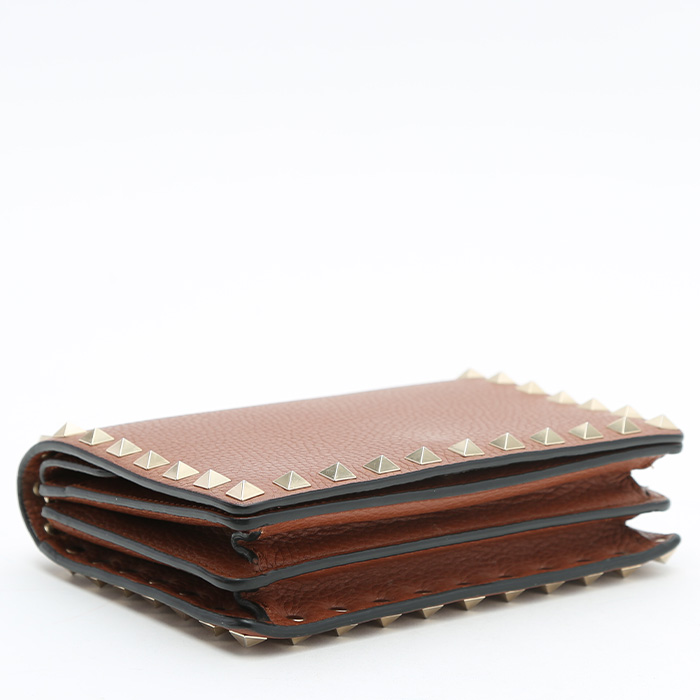 Valentino Garavani  Rockstud shoulder bag  in gold leather - Detail D5