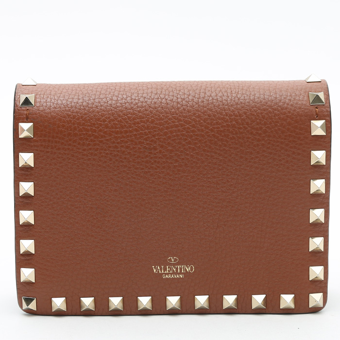 Bolso bandolera Valentino Garavani  Rockstud en cuero color oro - Detail D8