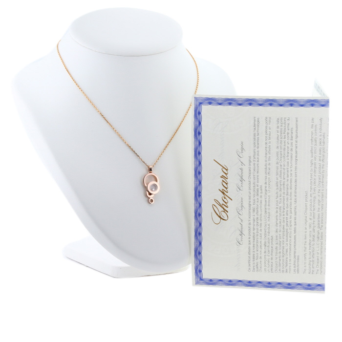 Collar Chopard Happy Diamonds de oro rosa y diamantes - Detail D2