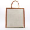 Celine  Vertical shopping bag  in beige canvas  and brown leather - Detail D7 thumbnail