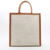 Sac cabas Celine  Vertical en toile beige et cuir marron - Detail D7 thumbnail