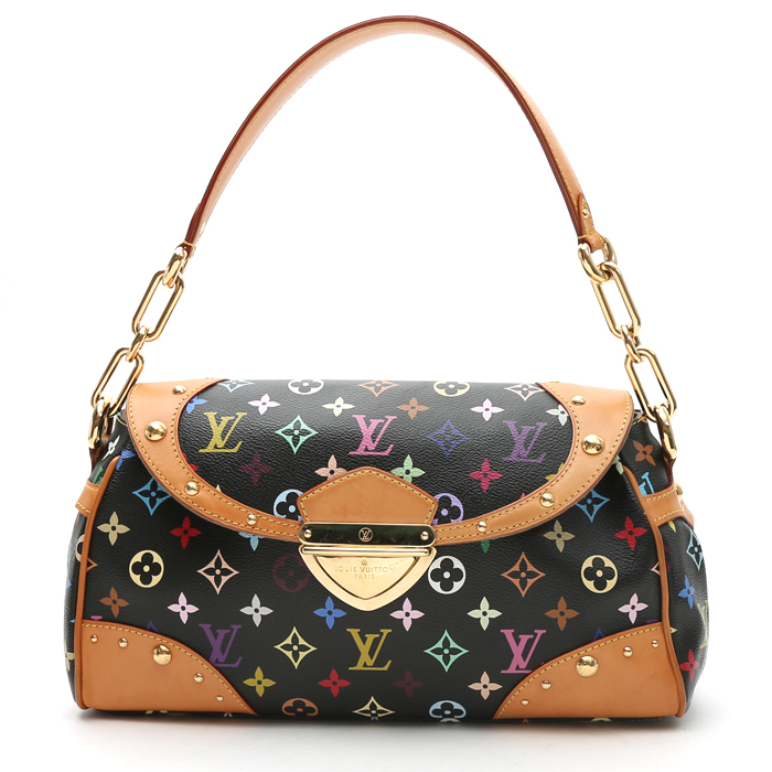 Louis Vuitton  Editions Limitées handbag  in black multicolor  monogram canvas  and natural leather - Detail D2